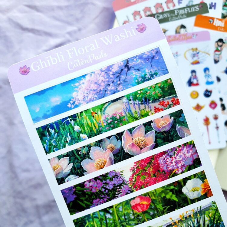 Ghibli Floral Sticker Sheet