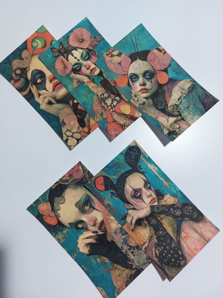Harlequin girls paper
