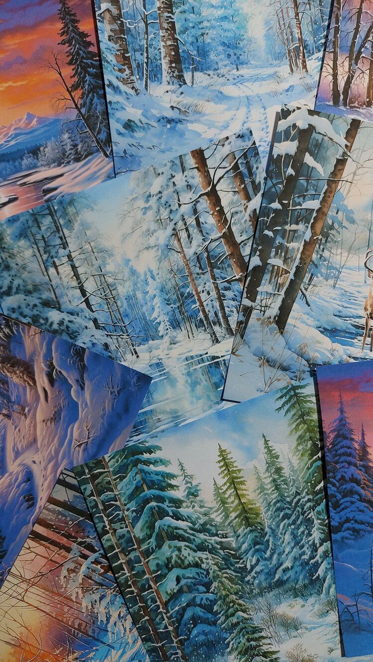 Winter landscape paper