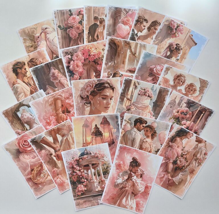 Pink wedding paper