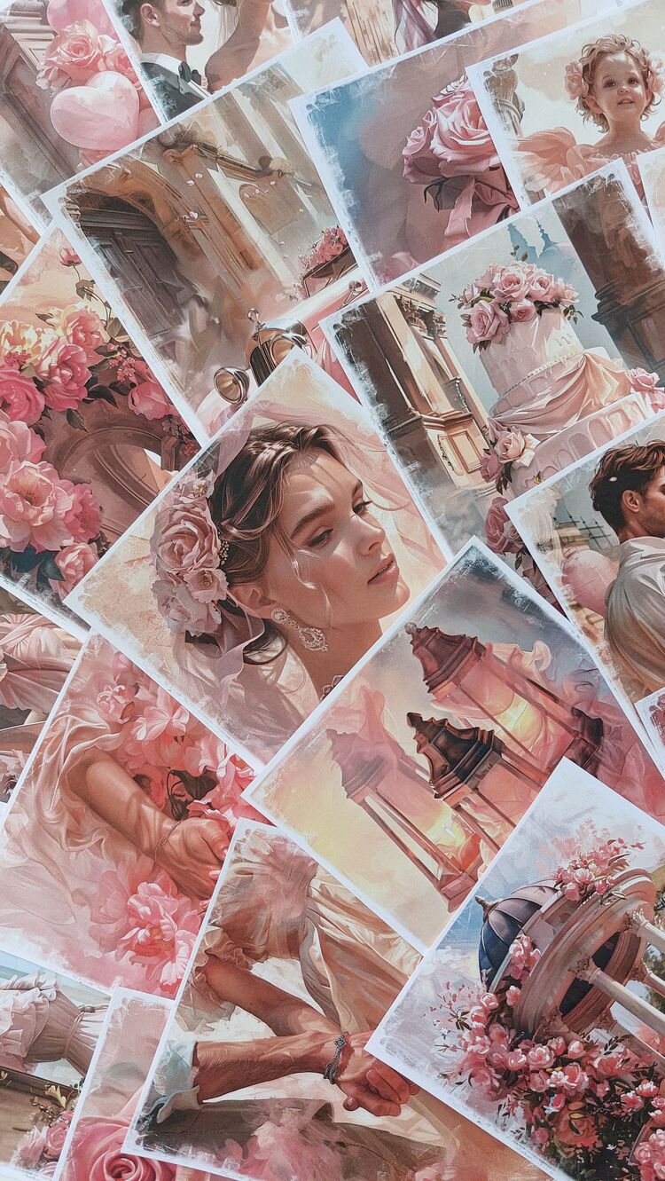 Pink wedding paper