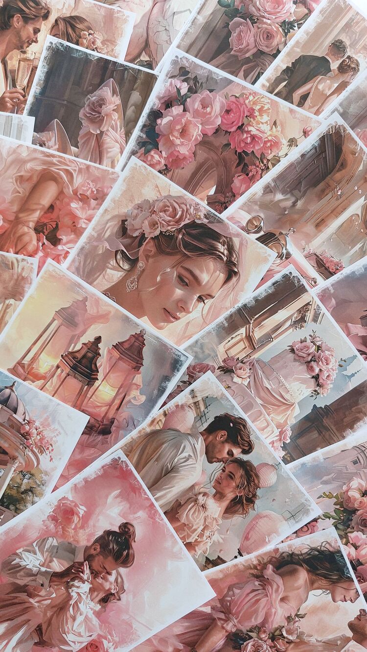 Pink wedding paper