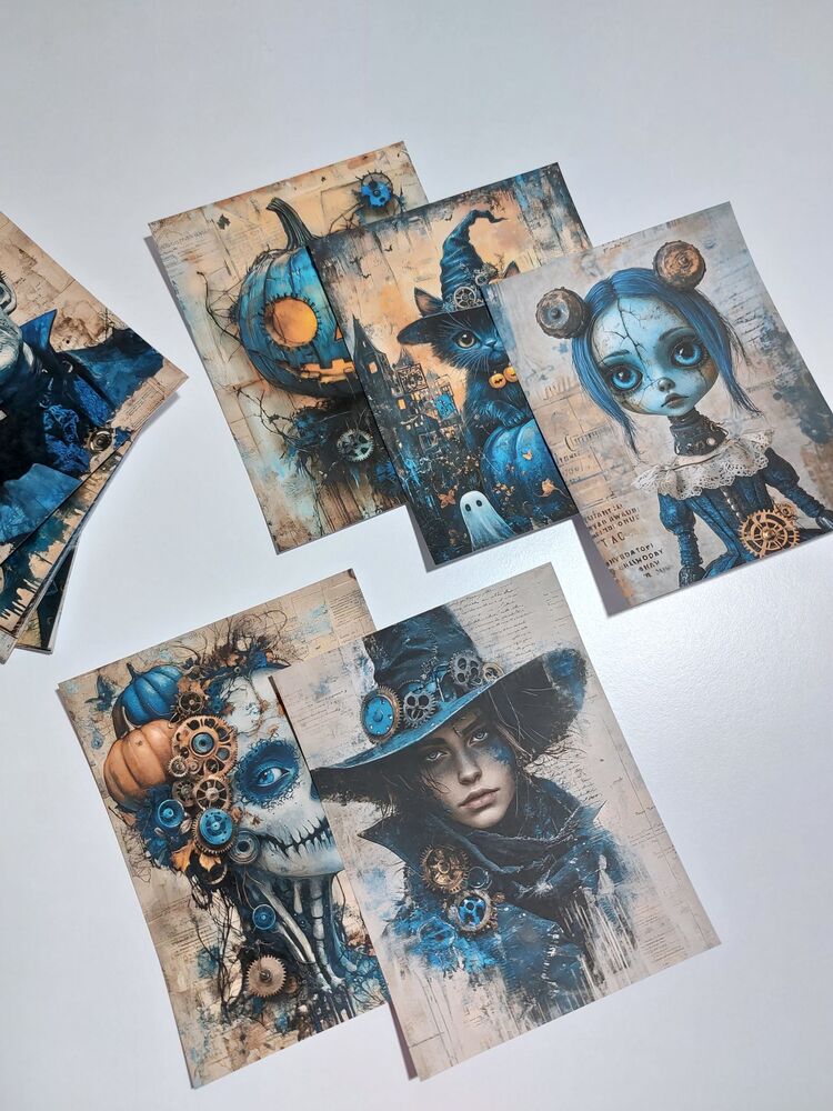 Blue halloween paper