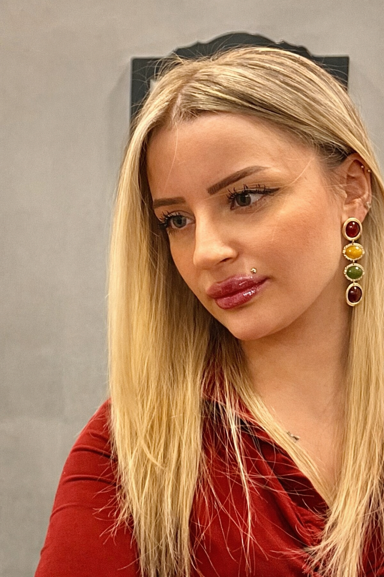 Zarif renk akışı luxury küpe