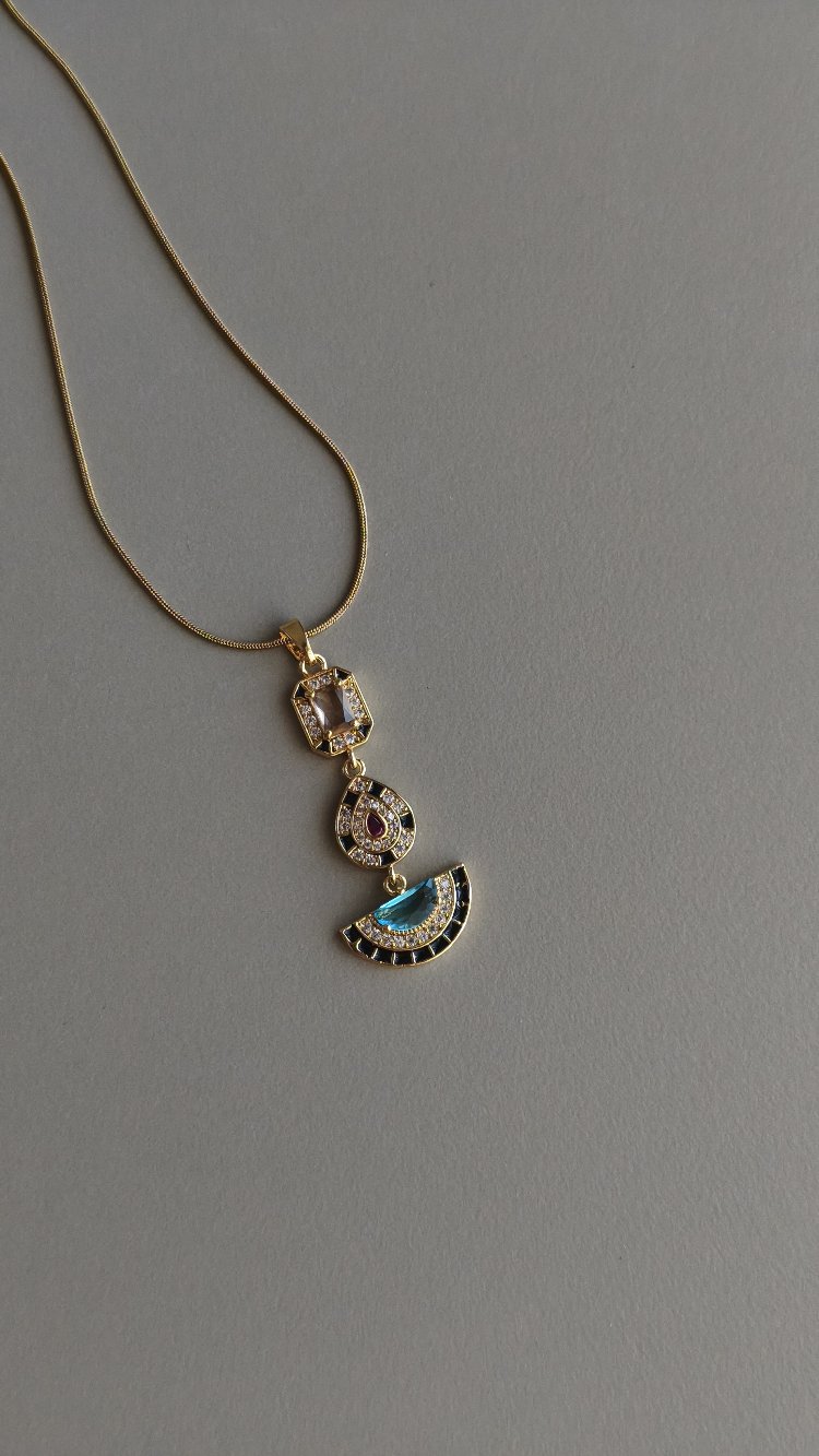 çelik vintage gold kolye