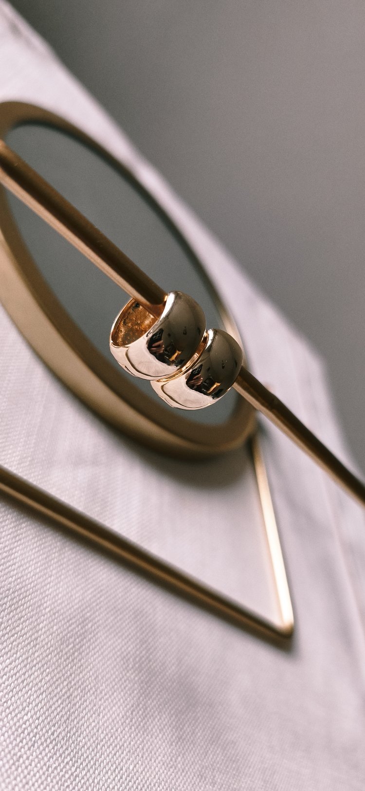 çelik büyük buble gold küpe