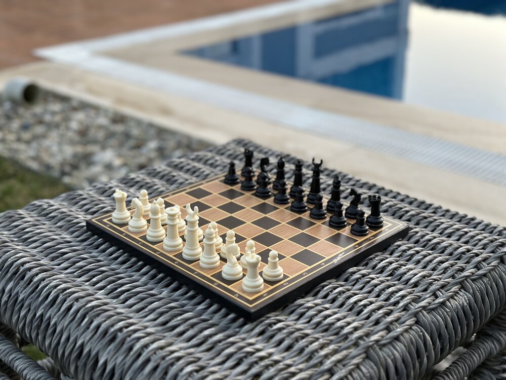 Sedef İşlemeli Satranç Takımı - 27.5x27.5 cm - Özel Tasarım