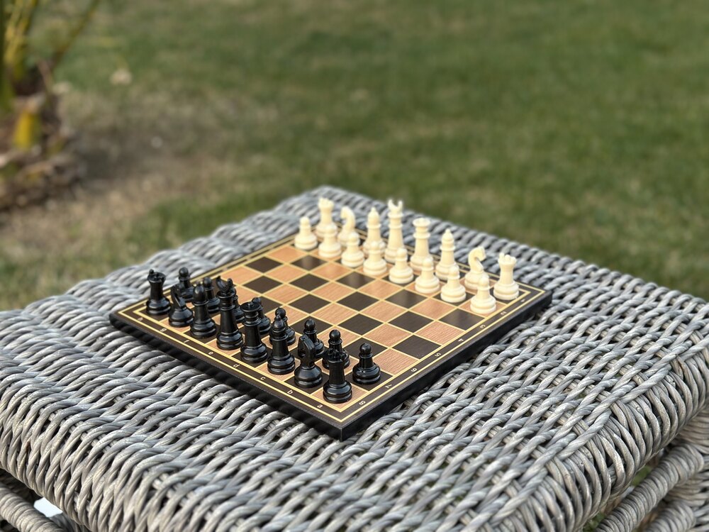 Sedef İşlemeli Satranç Takımı - 27.5x27.5 cm - Özel Tasarım