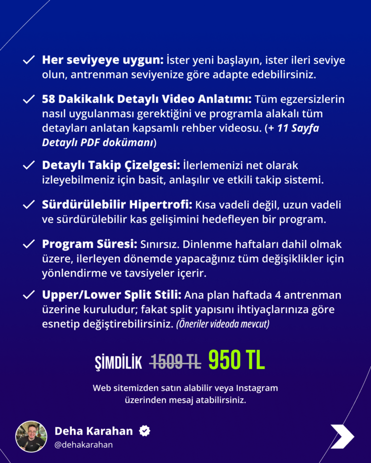 Maksimum Hipertrofi Programı (Upper Lower)