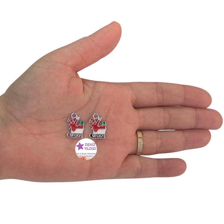 Yılbaşı Kızak Figürü Gümüş Rengi