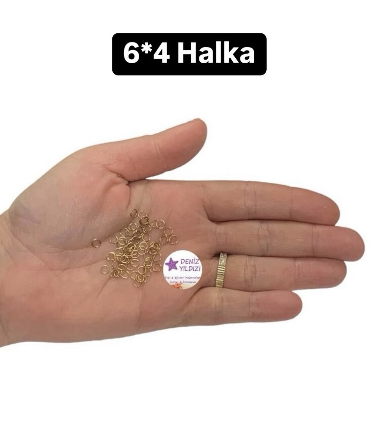 Çelik Yuvarlak Halka Gold rengi 6*4