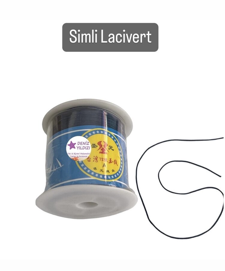 Paraşüt İpi 0,8 mm Simli Lacivert