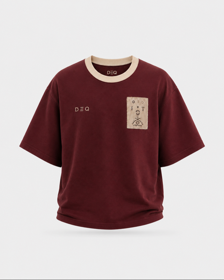 D=Q bordo oversize tişört 