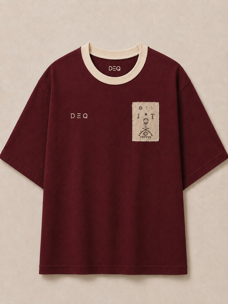 D=Q bordo oversize tişört 