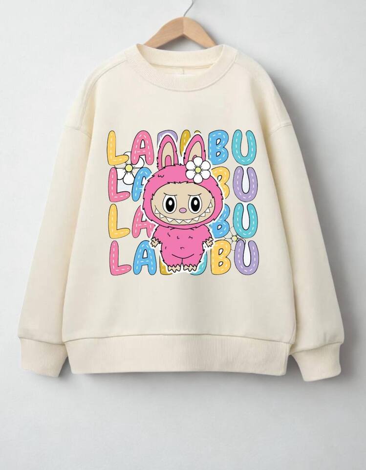 Kız Çocuk Labubu Baskılı Sweatshirt