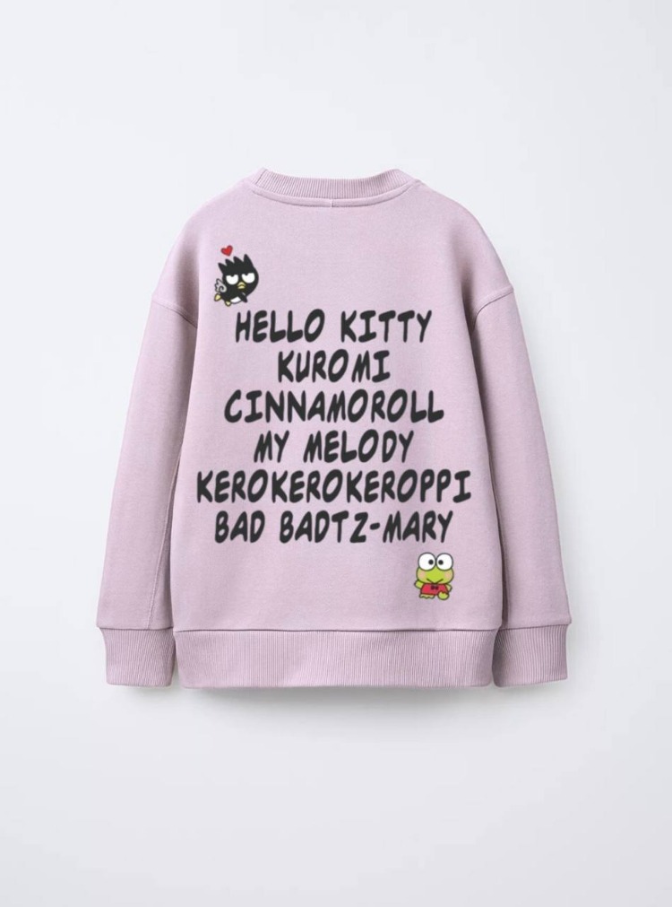 Kız Çocuk Kuromi and Friends baskılı sweatshirt
