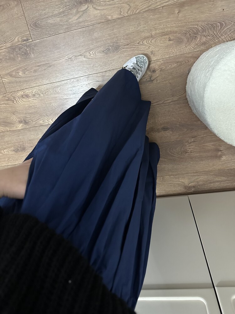Lacivert Poplin Etek