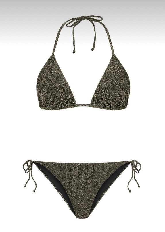 Simli lurex siyah bikini takımı