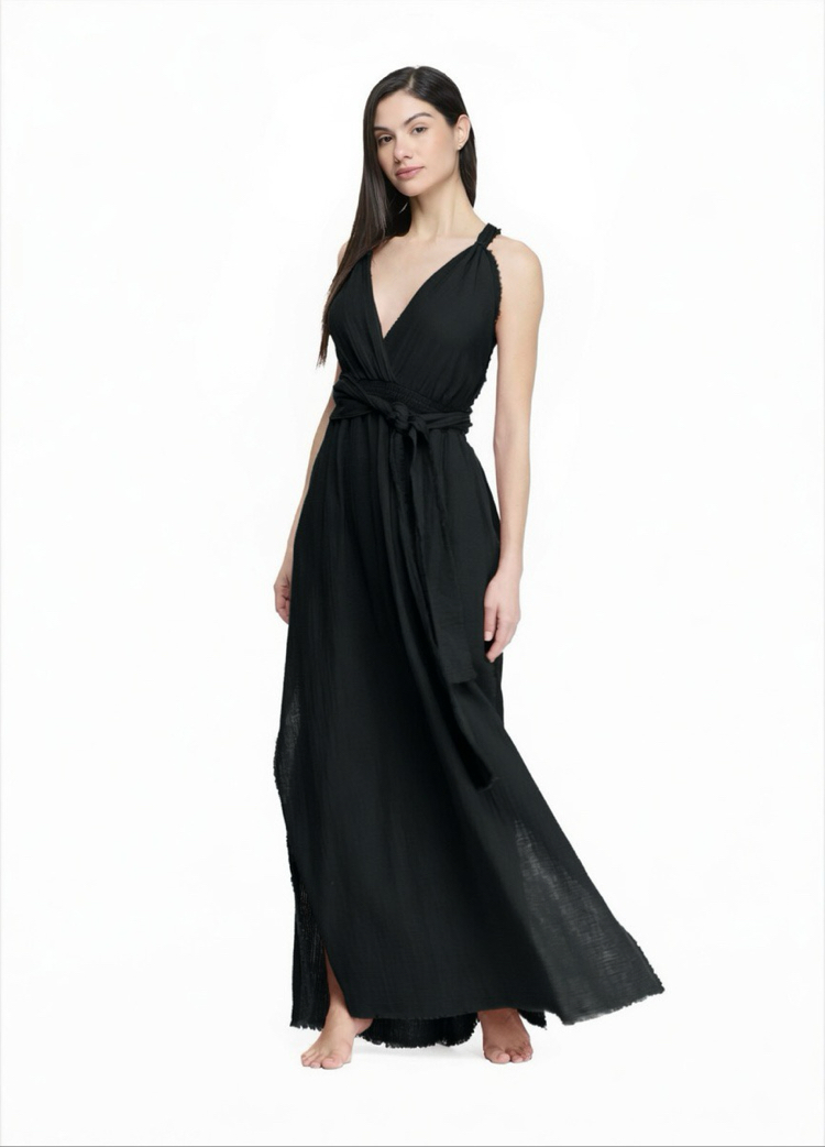 Siyah müslin elbise 4285