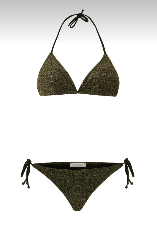 Koyu yeşil lurex bikini takımı