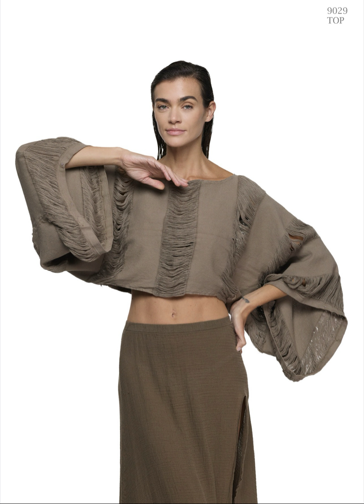 Kahve boho bluz  9029