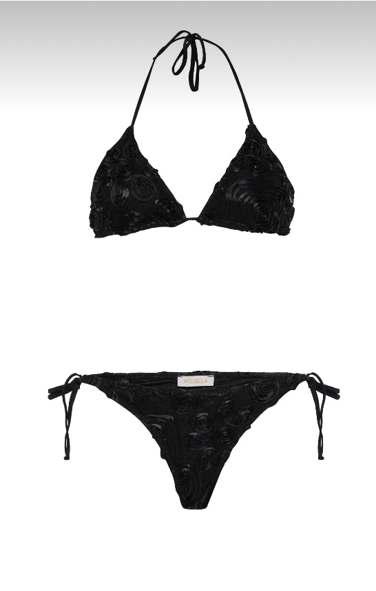 Güpür dantel siyah bikini takımı