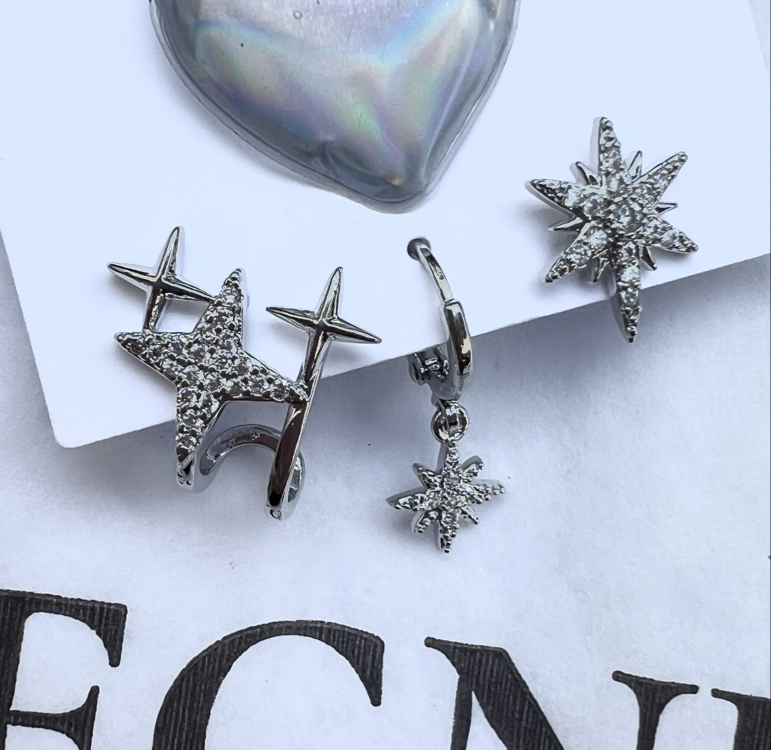 Üçlü set galaxy küpe