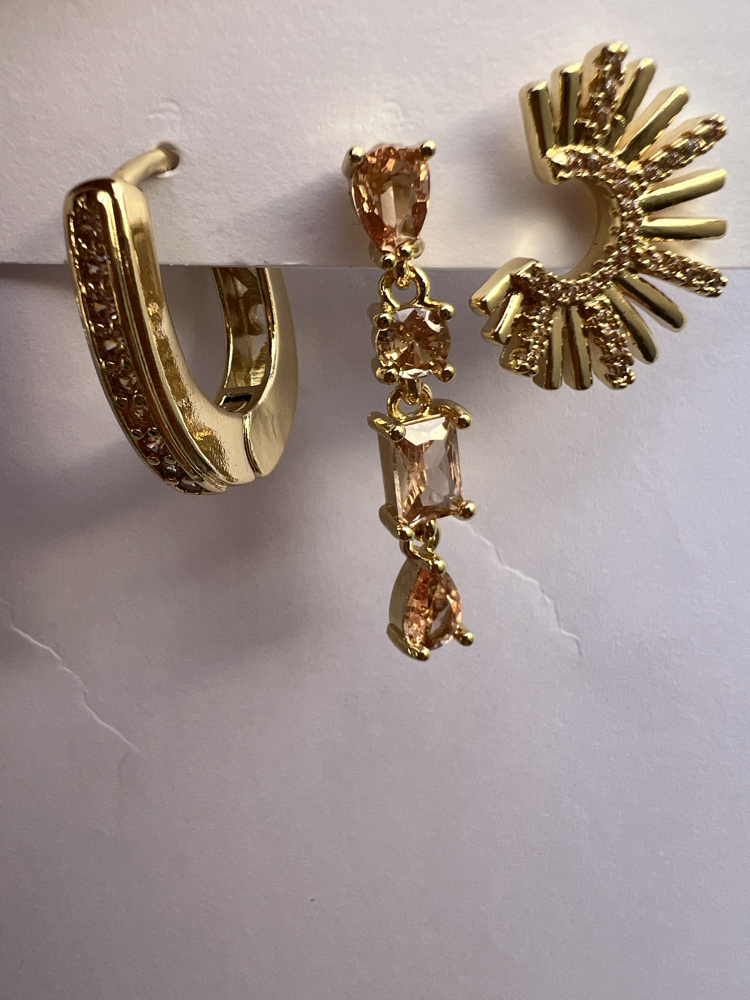 Üçlü set the crown küpe