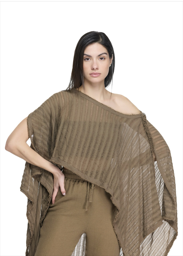 Kahve dokuma kimono 6290