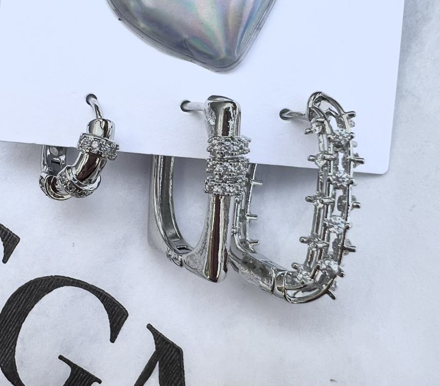 Üçlü set tiffany küpe