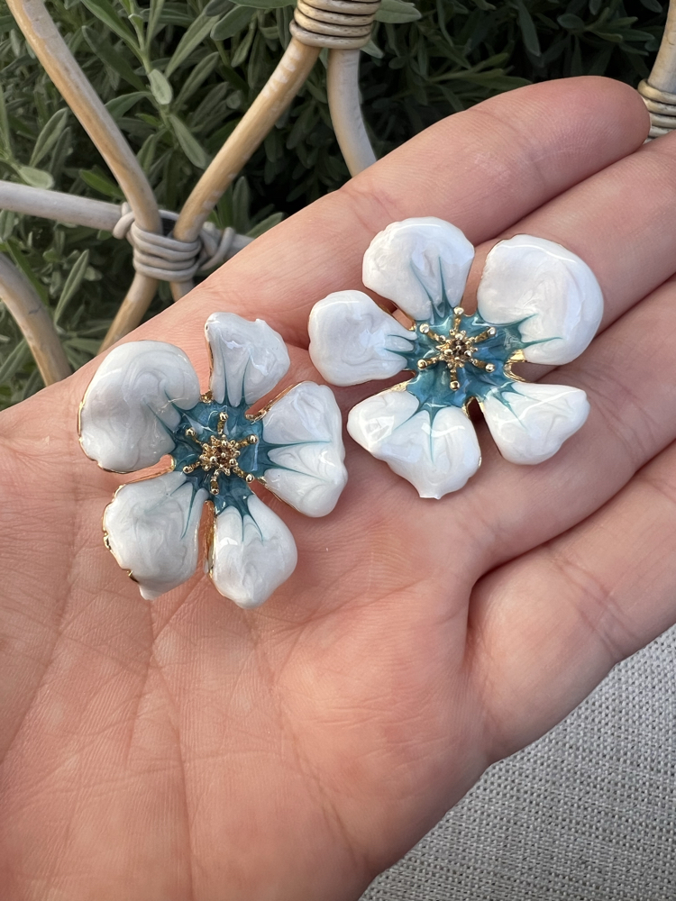 Blueish çiçek küpe