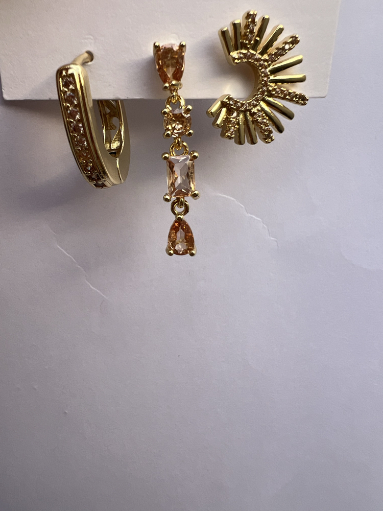 Üçlü set the crown küpe