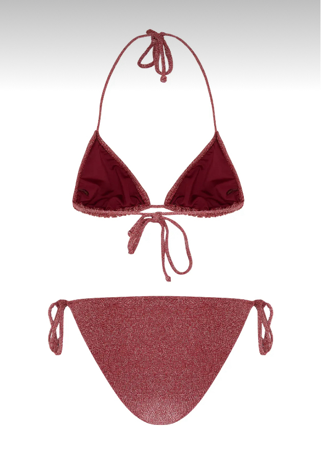 Bordo lurex bikini takımı
