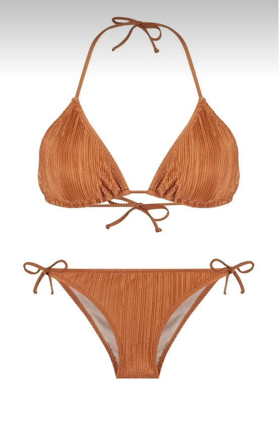 Piliseli bakır bikini takımı