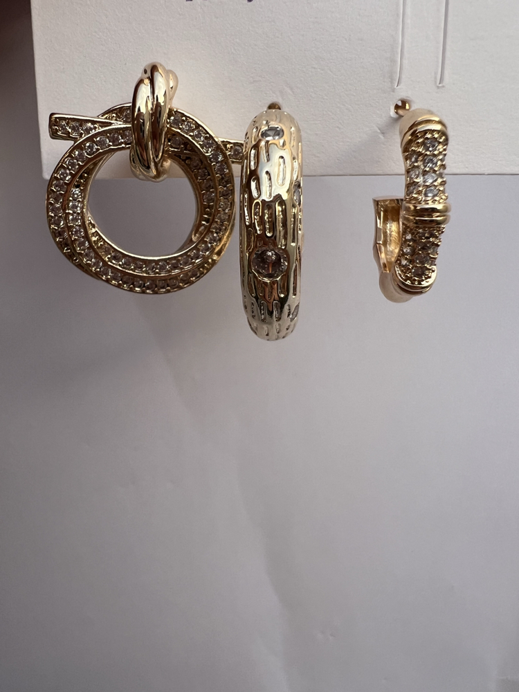 Üçlü set chamber küpe 