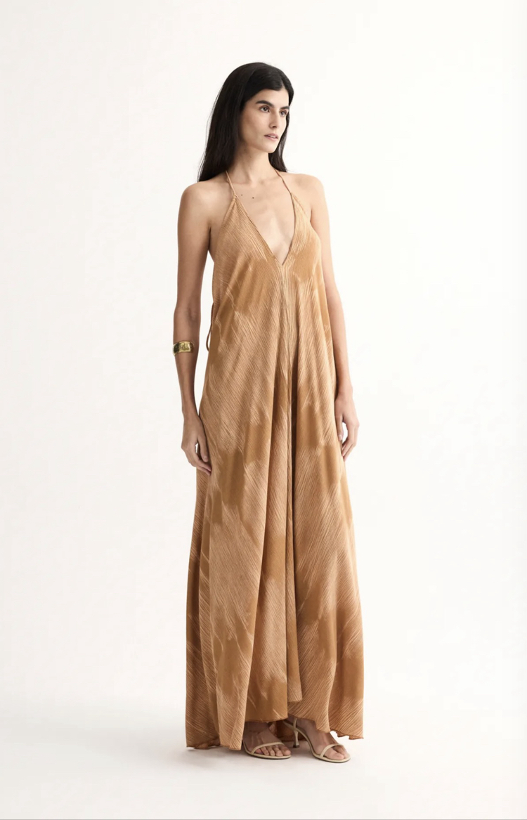 Talia maxi elbise LD1113 sahra
