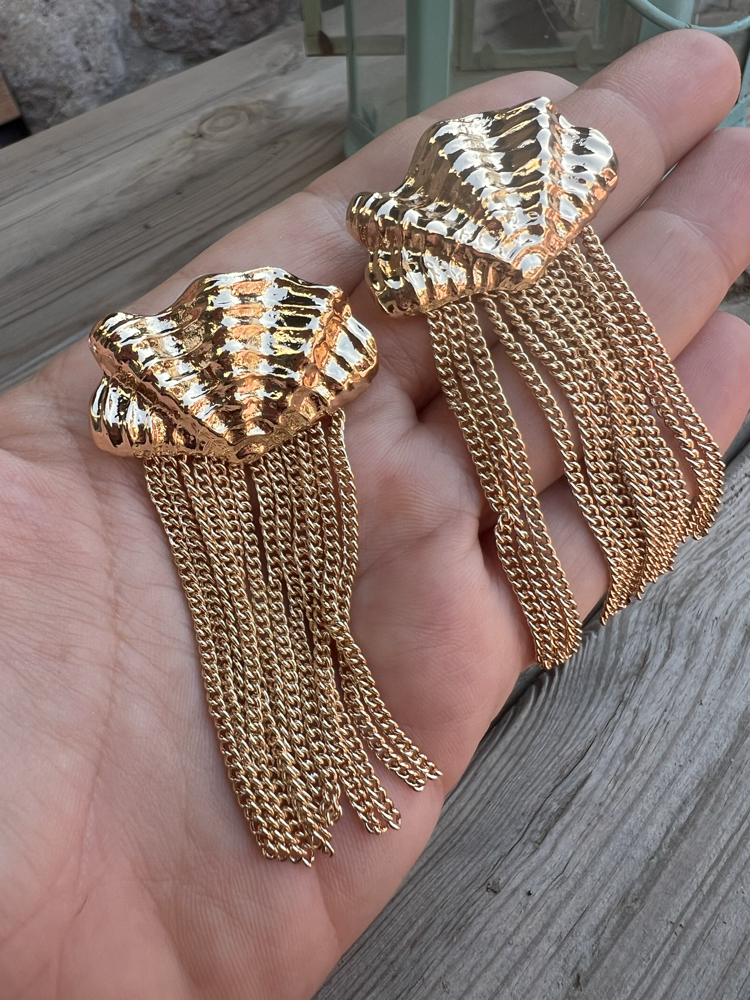 Shell to the beach gold küpe