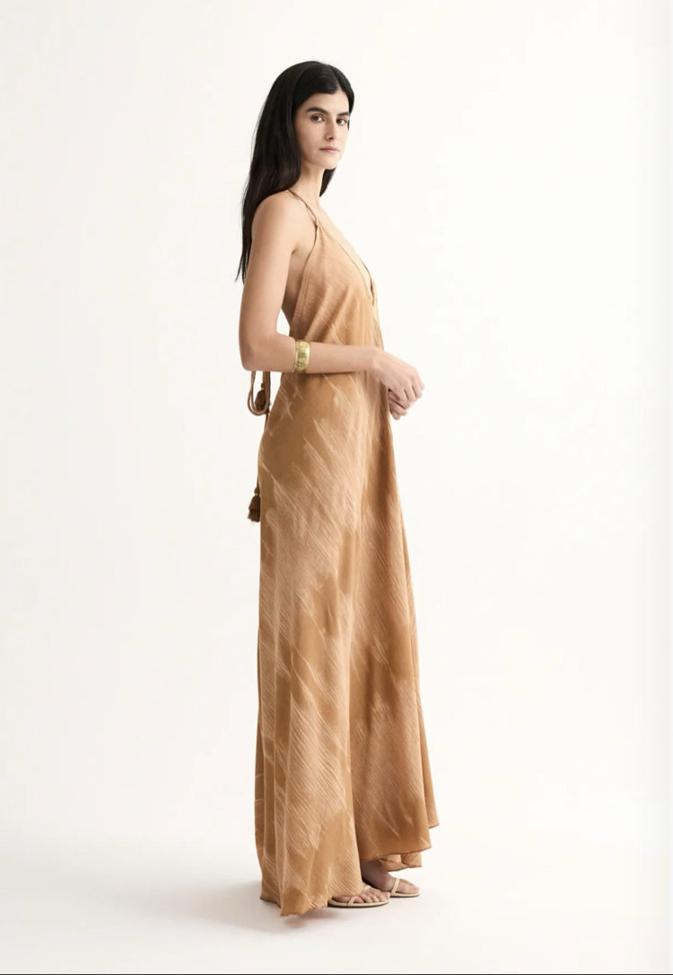 Talia maxi elbise LD1113 sahra