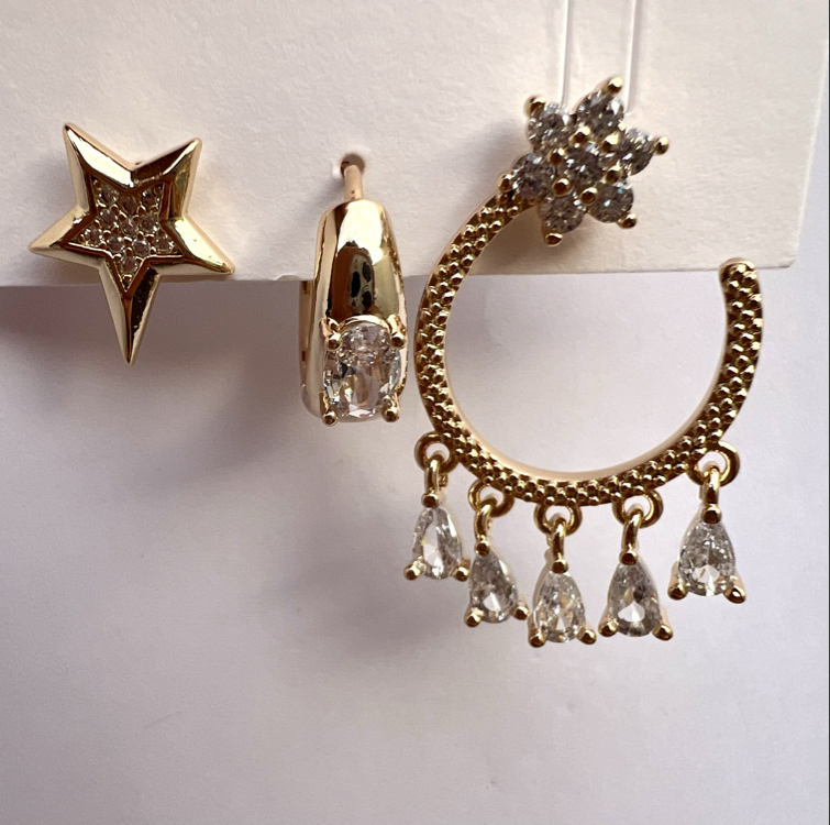 Üçlü set mystery küpe