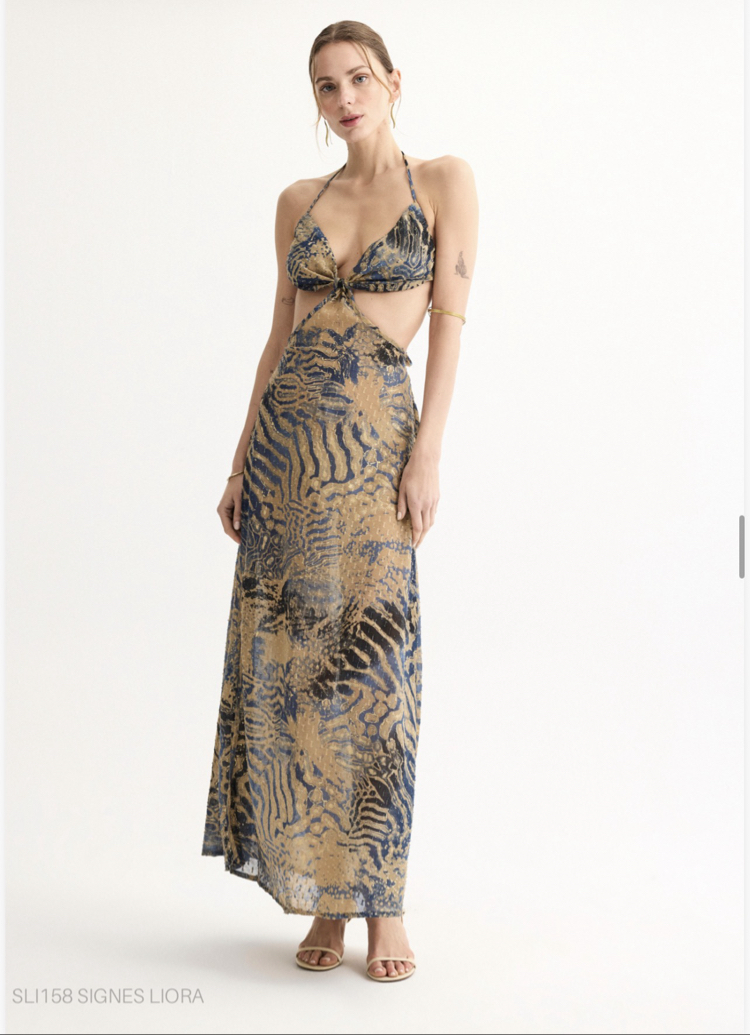Signes liora maxi elbise SL158