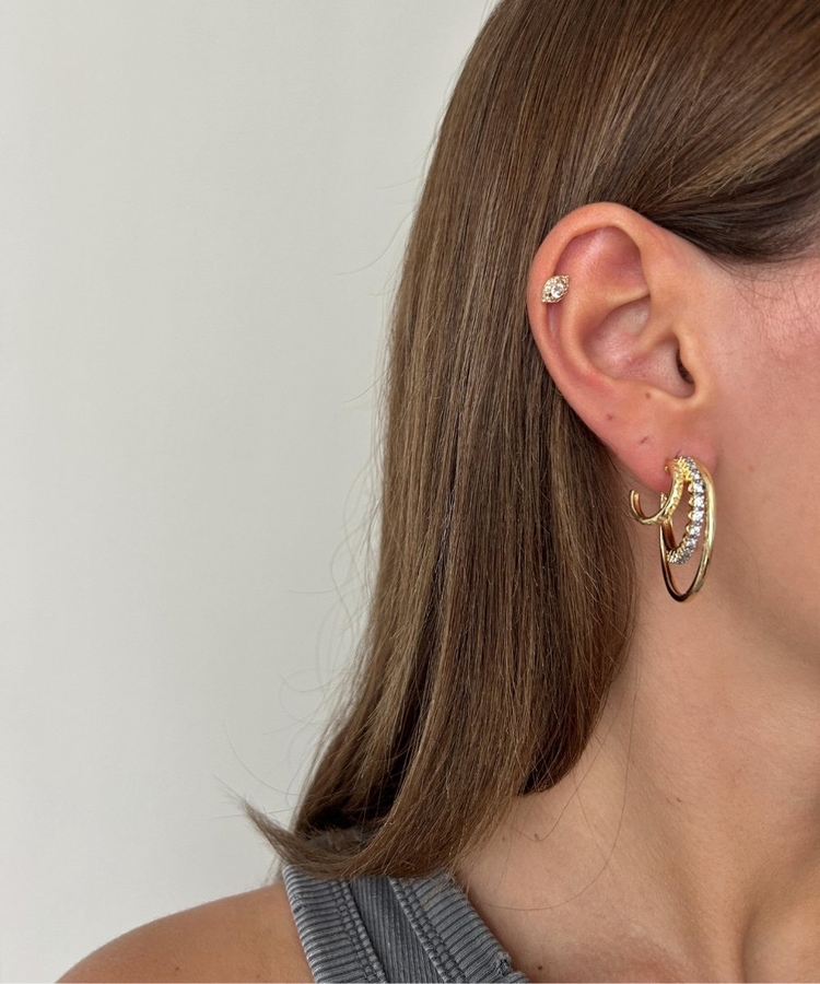 Triple ring earring