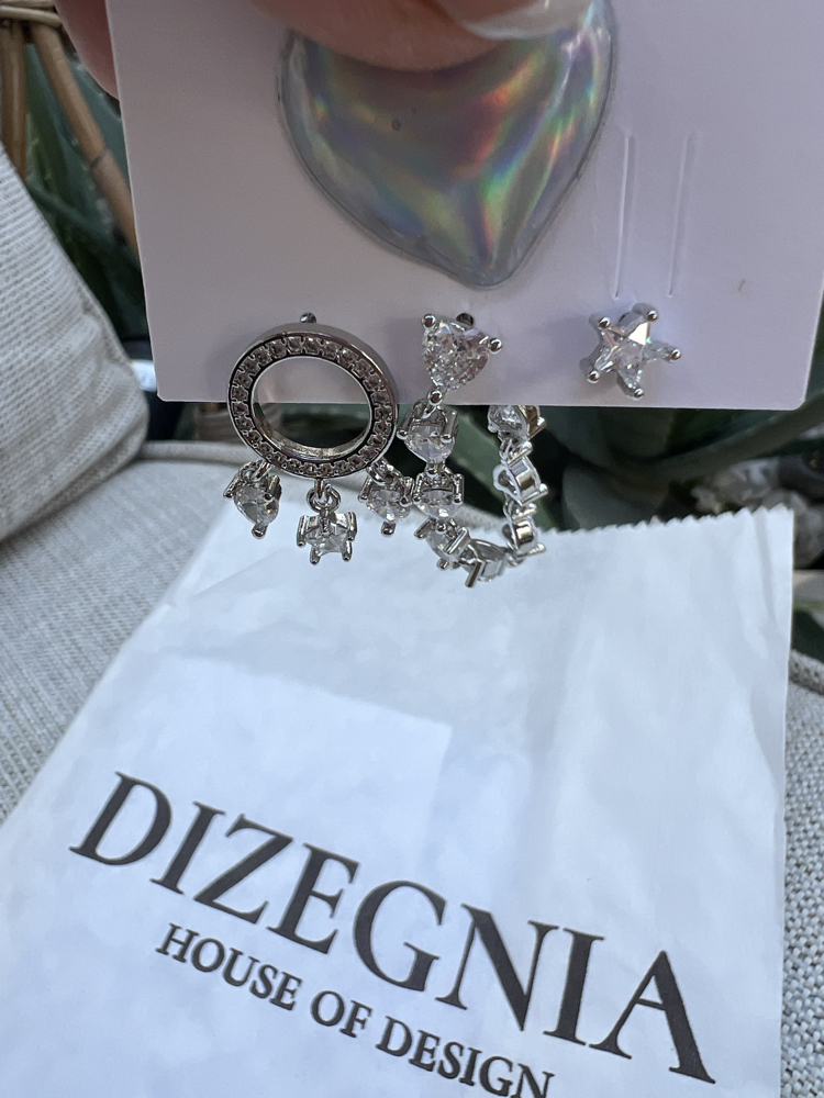 Üçlü set sparkly küpe
