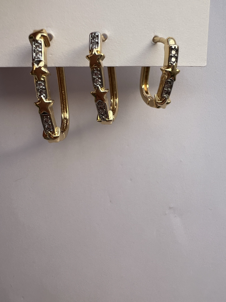 Üçlü set stars küpe