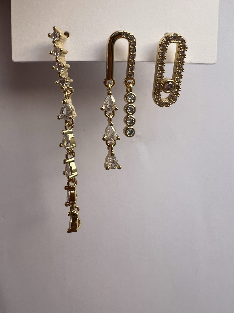 Üçlü set küpe sact