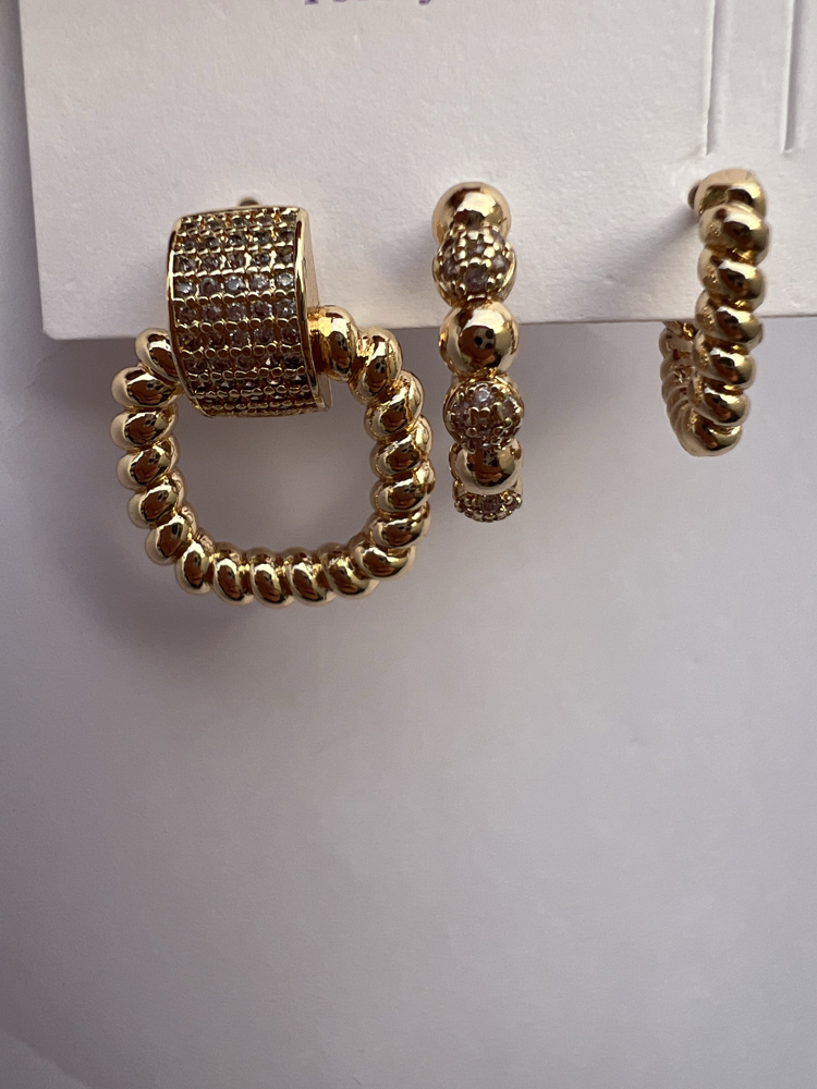 Üçlü set squizz küpe