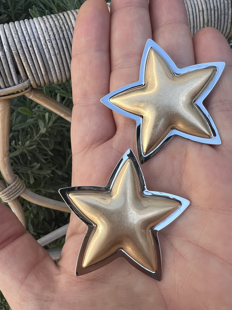 Mat gold star küpe