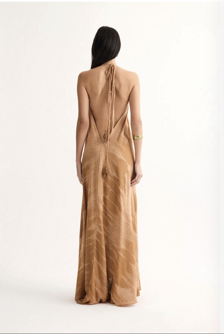 Talia maxi elbise LD1113 sahra