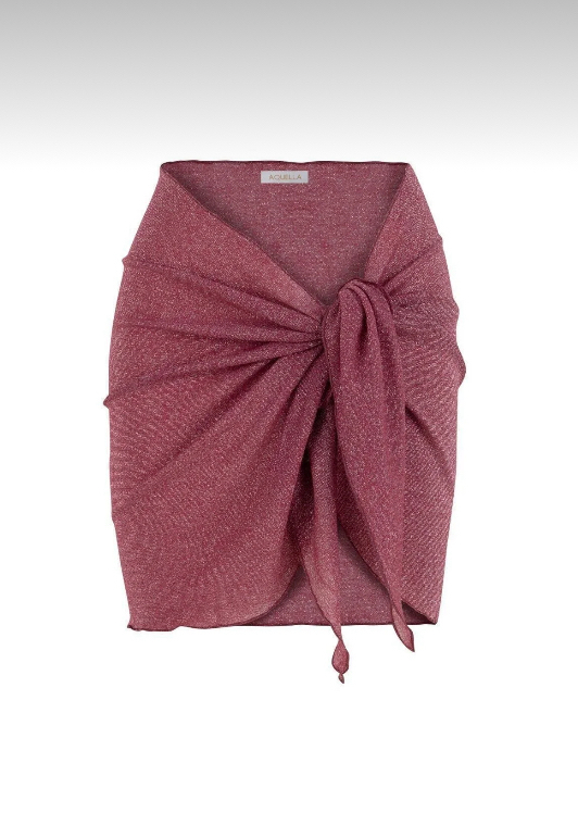 Lurex fuşya bağlamalı pareo