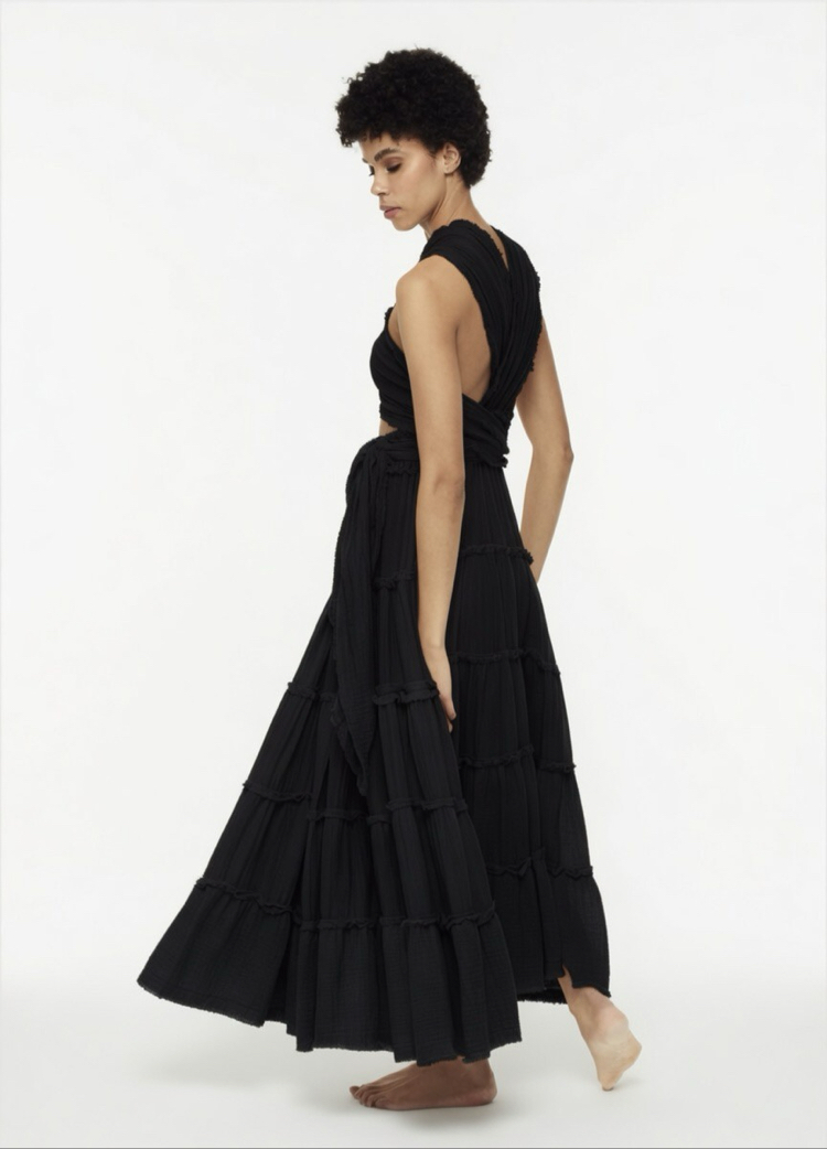 Siyah maxi elbise 4153