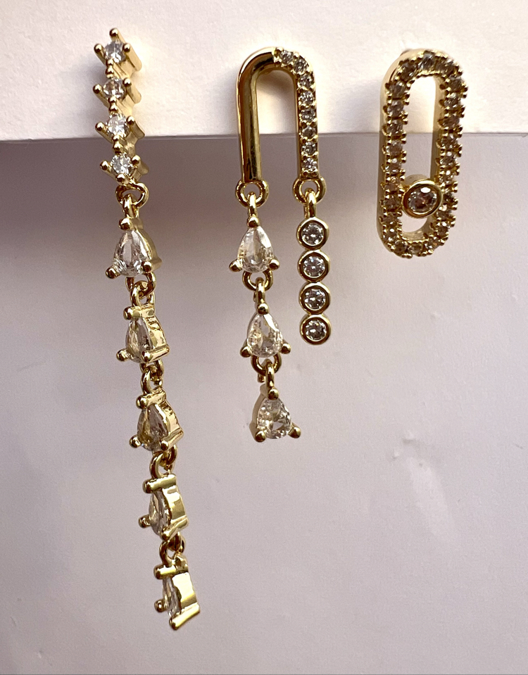 Üçlü set küpe sact